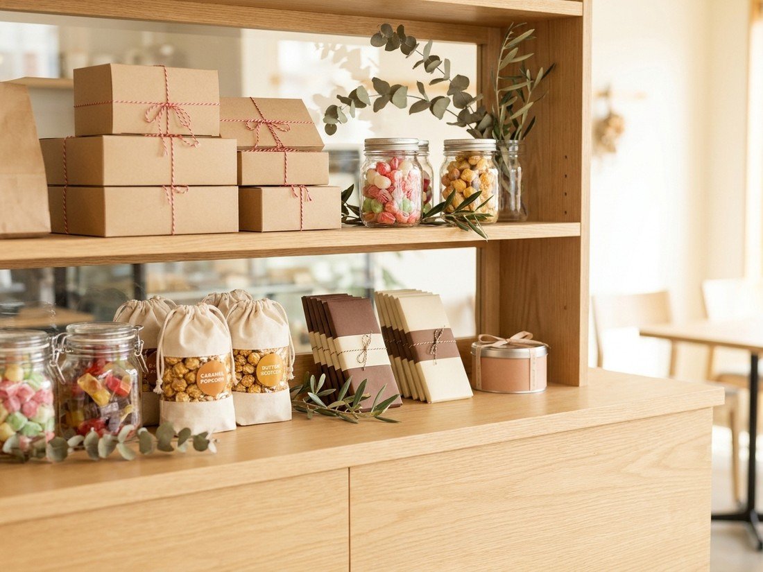 A shelf of gourmet treats