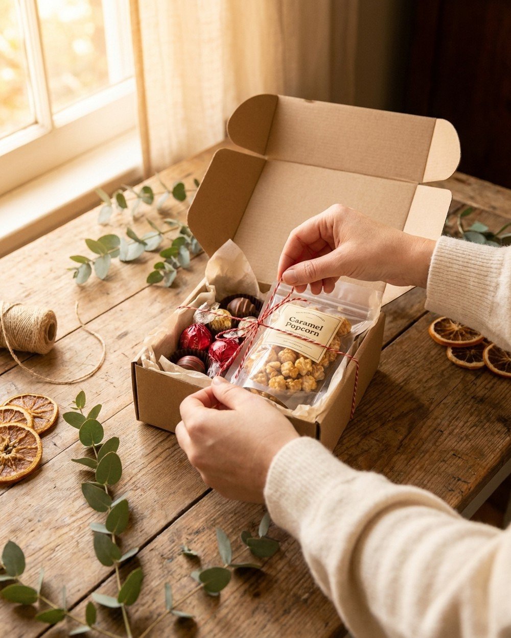 A treat gift box styled for gifting